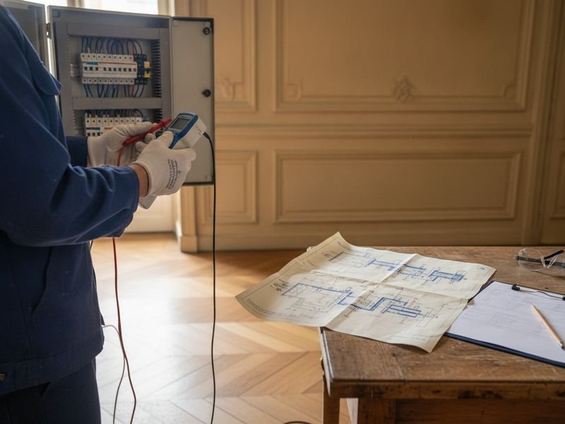 Mise en conformité électrique RGIE à Bruxelles : mesures au tableau avec schéma unifilaire