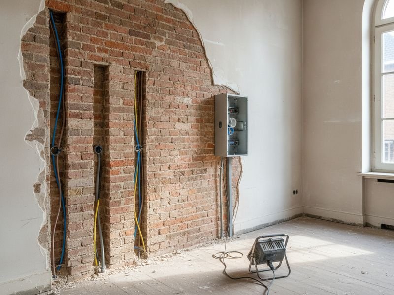 Rénovation électrique à Bruxelles : saignées, nouvelles gaines et nouveau tableau dans une maison ancienne